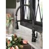 imageMoen Weymouth Brushed Gold Traditional Shepherds Hook Pulldown Kitchen Faucet Featuring Pull Down Spray Head with Power Boost S73004BGMatte Black