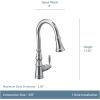 imageMoen Weymouth Brushed Gold Traditional Shepherds Hook Pulldown Kitchen Faucet Featuring Pull Down Spray Head with Power Boost S73004BGMatte Black