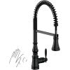imageMoen Weymouth Brushed Gold Traditional Shepherds Hook Pulldown Kitchen Faucet Featuring Pull Down Spray Head with Power Boost S73004BGMatte Black