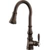 imageMoen Weymouth Brushed Gold Traditional Shepherds Hook Pulldown Kitchen Faucet Featuring Pull Down Spray Head with Power Boost S73004BGOil Rubbed Bronze