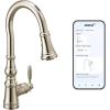 imageMoen Weymouth Brushed Gold Traditional Shepherds Hook Pulldown Kitchen Faucet Featuring Pull Down Spray Head with Power Boost S73004BGPolished Nickel