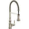 imageMoen Weymouth Brushed Gold Traditional Shepherds Hook Pulldown Kitchen Faucet Featuring Pull Down Spray Head with Power Boost S73004BGPolished Nickel