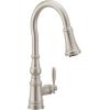 imageMoen Weymouth Brushed Gold Traditional Shepherds Hook Pulldown Kitchen Faucet Featuring Pull Down Spray Head with Power Boost S73004BGSpot Resist Stainless