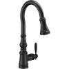 imageMoen Weymouth Brushed Gold Traditional Shepherds Hook Pulldown Kitchen Faucet Featuring Pull Down Spray Head with Power Boost S73004BGSpot Resist Stainless