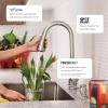 imageMoen Weymouth Brushed Gold Traditional Shepherds Hook Pulldown Kitchen Faucet Featuring Pull Down Spray Head with Power Boost S73004BGSpot Resist Stainless