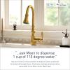 imageMoen Weymouth Brushed Gold Traditional Shepherds Hook Pulldown Kitchen Faucet Featuring Pull Down Spray Head with Power Boost S73004BGSpot Resist Stainless