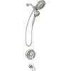 imageMoen 82304SRN Engage MultiFunction Handshower and Rainfall Shower Head Trim Combo with Handle Tub Spout Metal Hose and Valve Brushed NickelBrushed Nickel