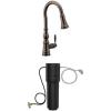 imageMoen Weymouth Brushed Gold Traditional Shepherds Hook Pulldown Kitchen Faucet Featuring Pull Down Spray Head with Power Boost S73004BGOil Rubbed Bronze