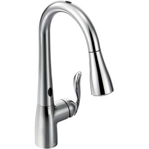 imageMoen 7594EWSRS Arbor Motionsense Wave Sensor Touchless OneHandle KitchenSinkfaucets Pack of 1 StainlessChrome
