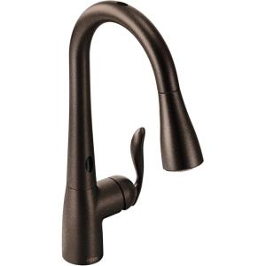 imageMoen 7594EWSRS Arbor Motionsense Wave Sensor Touchless OneHandle KitchenSinkfaucets Pack of 1 StainlessOil Rubbed Bronze