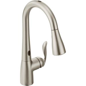 imageMoen 7594EWSRS Arbor Motionsense Wave Sensor Touchless OneHandle KitchenSinkfaucets Pack of 1 StainlessStainless