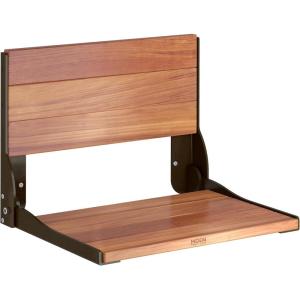 imageMoen Bath Safety Furniture Wood Home Care Teak Wood Aluminum Folding Shower Seat Wall Mounted Shower Bench DN7110Old World Bronze