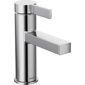 imageMoen Beric Matte Black Modern OneHandle Single Hole Bathroom Faucet with Drain Assembly and Optional Deckplate for Your Bath Sink 84774BLChrome