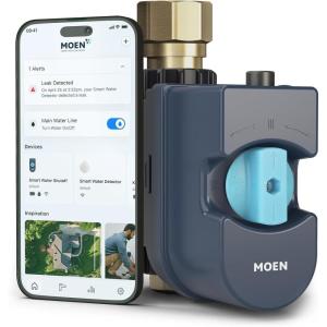 imageMoen Flo Smart Water Monitor and Automatic Shutoff Sensor WiFi Connected Water Leak Detector for 1Inch Diameter Pipe 900006Smart Water Shutoff Valve