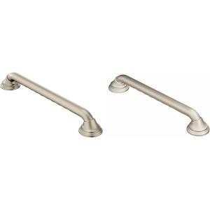 imageMoen Brushed Nickel Bathroom Safety 16Inch Designer Shower Grab Bar with Concealed Screws for Handicapped or Elderly LR8716D3BNBrushed Nickel