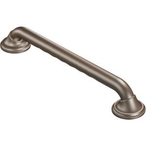 imageMoen Brushed Nickel Bathroom Safety 24Inch Designer Safety Shower Grab Bar with Curled Grip for Handicapped or Elderly LR8724D3GBNOld World Bronze