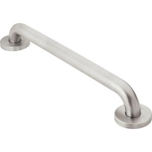 imageMoen Polished Brass Bathroom Safety 18Inch Shower Grab Bar with Concealed Screws for Handicapped or Elderly R8718PBPeened