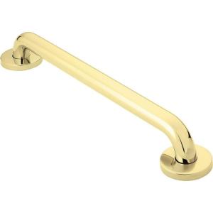 imageMoen Polished Brass Bathroom Safety 18Inch Shower Grab Bar with Concealed Screws for Handicapped or Elderly R8718PBPolished Brass