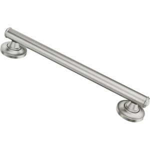 imageMoen R8716D1GCH Home Care Safety 16inch Bathroom Grab Bar with Comfort Grip Pad ChromeBrushed Nickel