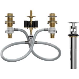 imageMoen Brass Widespread Bathroom Sink Faucet RoughIn Valve with Drain Assembly Featuring MPACT Technology 900005
