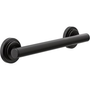 imageMoen YG0712CH Bathroom Safety 12Inch Stainless Steel Modern Bathroom Grab Bar ChromeMatte Black