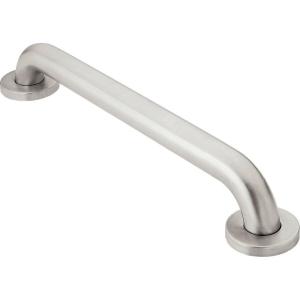 imageMoen Bathroom Safety 12Inch Stainless Steel Shower Grab Bar Shower Handle for Elderly or Handicap 891212 Inch