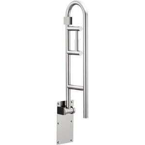 imageMoen R8962FDW Bathroom Safety 30Inch FlipUp Bathroom Grab Bar with Toilet Paper Holder Glacier WhitePeened