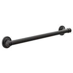 imageMoen YG6424BN Bathroom Safety 24Inch Stainless Steel Traditional Bathroom Grab Bar Brushed NickelMatte Black