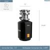 imageMoen EX50C Garbage Disposal 12 HP Black34 HP