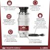 imageWaste King 1 HP Garbage Disposal with Power Cord Food Waste Disposer for Kitchen Sink L800012 HP  Continuous Feed