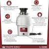 imageWaste King 1 HP Garbage Disposal with Power Cord Food Waste Disposer for Kitchen Sink L800034 HP  Continuous Feed