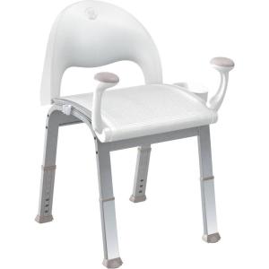 imageMoen DN7100 Home Care Premium Adjustable Bath Safety Shower Chair with Back and Arm Rests Glacier