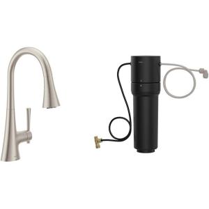 imageMoen Kurv Spot Resist Stainless 3in1 Water Filtration Pull Down Kitchen Faucet F9126SRS with Moen F9800 Advanced Carbon Water Filtration System