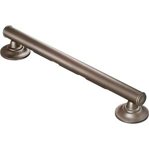 imageMoen LR8724D1GCH Bathroom Safety 24Inch Designer Bathroom Grab Bar with Curled Grip StainlessOld World Bronze