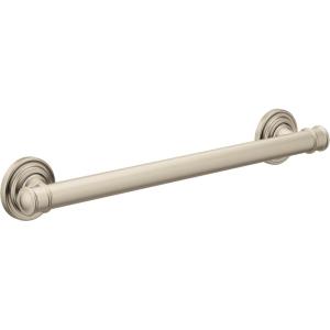 imageMoen YG6424BN Bathroom Safety 24Inch Stainless Steel Traditional Bathroom Grab Bar Brushed NickelBrushed Nickel