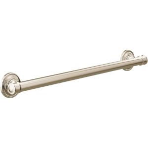 imageMoen YG6424BN Bathroom Safety 24Inch Stainless Steel Traditional Bathroom Grab Bar Brushed NickelPolished Nickel