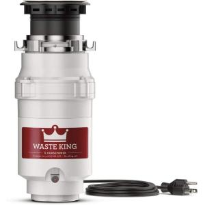 imageWaste King 1 HP Garbage Disposal with Power Cord Food Waste Disposer for Kitchen Sink L800012 HP  Continuous Feed