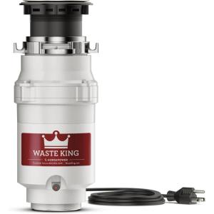 imageWaste King 1 HP Garbage Disposal with Power Cord Food Waste Disposer for Kitchen Sink L800013 HP  Continuous Feed