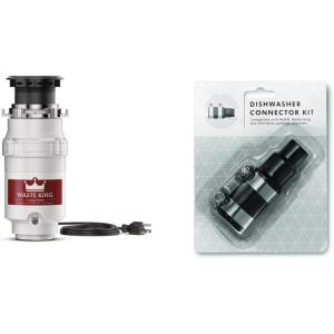 imageWaste King L1001 Garbage Disposal with Power Cord 12 HP ampamp L111 Garbage Disposal with Power Cord 13 HP Gray12 HP  Continuous Feed