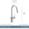 imageMoen Align Brushed Gold 3in1 Water Filtration PreRinse Spring Pull Down Kitchen Faucet Water Filter for Sink Faucet Sold Separately F5923BGChrome