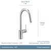 imageMoen Align Brushed Gold 3in1 Water Filtration PreRinse Spring Pull Down Kitchen Faucet Water Filter for Sink Faucet Sold Separately F5923BGChrome