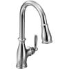imageMoen Brantford Chrome Smart Faucet Touchless Pull Down Sprayer Kitchen Faucet with Voice Control and Power Boost 7185EVCChrome