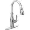 imageMoen Brantford Chrome Smart Faucet Touchless Pull Down Sprayer Kitchen Faucet with Voice Control and Power Boost 7185EVCChrome