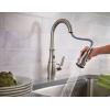 imageMoen Brantford Chrome Smart Faucet Touchless Pull Down Sprayer Kitchen Faucet with Voice Control and Power Boost 7185EVCSpot Resist Stainless