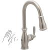 imageMoen Brantford Chrome Smart Faucet Touchless Pull Down Sprayer Kitchen Faucet with Voice Control and Power Boost 7185EVCSpot Resist Stainless