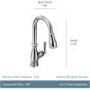 imageMoen Brantford Chrome Smart Faucet Touchless Pull Down Sprayer Kitchen Faucet with Voice Control and Power Boost 7185EVCSpot Resist Stainless