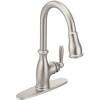 imageMoen Brantford Chrome Smart Faucet Touchless Pull Down Sprayer Kitchen Faucet with Voice Control and Power Boost 7185EVCSpot Resist Stainless