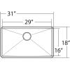 imageMoen G18180 Prep 18Gauge Steel Undermount Single Bowl Kitchen Sink 31Inch x 18Inch Stainless Steel