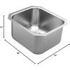 imageMoen GS18442 1800 Series 165inch 18 Gauge Undermount Single Bowl Stainless Steel Kitchen or Bar Sink