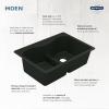 imageMoen Host Black Granite 33Inch Wide x 95Inch Deep Undermount Single Bowl Kitchen Sink GGB4010BWhite